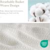 Madison Park Freshspun Basketweave Luxury Cotton Blanket Yellow 90×90″ Full/Queen Size Basketweave Premium Soft Cozy 100% Cotton For Bed, Couch or Sofa(Cream)