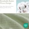 Madison Park Freshspun Basketweave Luxury Cotton Blanket Yellow 90×90″ Full/Queen Size Basketweave Premium Soft Cozy 100% Cotton For Bed, Couch or Sofa(Green)