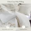 Madison Park King Comforter Set, Removable 100% Cotton Duvet Cover King Size with Insert, Farmhouse Bedding, Textured Stripe Clipped Jacquard Accent, King, Grey 9 Piece(Ivory)