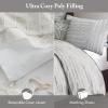 Madison Park King Comforter Set, Removable 100% Cotton Duvet Cover King Size with Insert, Farmhouse Bedding, Textured Stripe Clipped Jacquard Accent, King, Grey 9 Piece(Gray)