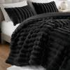 Madison Park King Comforter Set Reversible Faux-Fur Plush Comforters for King Size Bed, All Season Luxurious Ribbed Velvet Comforters King Size Bedding Set, Jasmine, King, Ivory 3 Piece(Black)