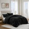 Madison Park King Comforter Set Reversible Faux-Fur Plush Comforters for King Size Bed, All Season Luxurious Ribbed Velvet Comforters King Size Bedding Set, Jasmine, King, Ivory 3 Piece(Black)
