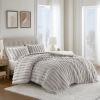 Madison Park King Comforter Set Reversible Faux-Fur Plush Comforters for King Size Bed, All Season Luxurious Ribbed Velvet Comforters King Size Bedding Set, Jasmine, King, Ivory 3 Piece(Light Gray)