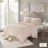 Madison Park Laetitia Lightweight 100% Cotton Quilt Set, Breathable Chenille Tufted, Shabby Chic Boho Medallion Design, Sham, Floral Taupe w/ Tassels, Full/Queen-2 Piece(Laetitia Blush Coverlet)