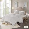 Madison Park Laetitia Lightweight 100% Cotton Quilt Set, Breathable Chenille Tufted, Shabby Chic Boho Medallion Design, Sham, Floral Taupe w/ Tassels, Full/Queen-2 Piece(Laetitia Grey Coverlet)