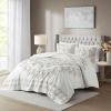 Madison Park Laetitia Lightweight 100% Cotton Quilt Set, Breathable Chenille Tufted, Shabby Chic Boho Medallion Design, Sham, Floral Taupe w/ Tassels, Full/Queen-2 Piece(Violette Ivory/Taupe Coverlet)