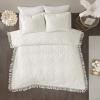 Madison Park Laetitia Lightweight 100% Cotton Quilt Set, Breathable Chenille Tufted, Shabby Chic Boho Medallion Design, Sham, Floral Taupe w/ Tassels, Full/Queen-2 Piece(Laetitia Ivory Coverlet)