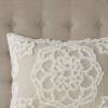 Madison Park Laetitia Lightweight 100% Cotton Quilt Set, Breathable Chenille Tufted, Shabby Chic Boho Medallion Design, Sham, Floral Taupe w/ Tassels, Full/Queen-2 Piece(Laetitia Taupe Coverlet)