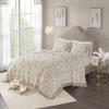 Madison Park Laetitia Lightweight 100% Cotton Quilt Set, Breathable Chenille Tufted, Shabby Chic Boho Medallion Design, Sham, Floral Taupe w/ Tassels, Full/Queen-2 Piece(Laetitia Taupe Coverlet)