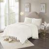 Madison Park Laetitia Lightweight 100% Cotton Quilt Set, Breathable Chenille Tufted, Shabby Chic Boho Medallion Design, Sham, Floral Taupe w/ Tassels, Full/Queen-2 Piece(Laetitia Ivory Coverlet)