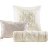 Madison Park Laurel Cozy Comforter Set – Traditional Tufted Faux Silk Design, All Season Down Alternative Bedding with Matching Shams, Decorative Pillow, Grey Queen(90″x90″) 7 Piece(Blush)