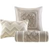 Madison Park Laurel Cozy Comforter Set – Traditional Tufted Faux Silk Design, All Season Down Alternative Bedding with Matching Shams, Decorative Pillow, Grey Queen(90″x90″) 7 Piece(Ivory)