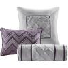 Madison Park Laurel Cozy Comforter Set – Traditional Tufted Faux Silk Design, All Season Down Alternative Bedding with Matching Shams, Decorative Pillow, Grey Queen(90″x90″) 7 Piece(Plum)