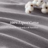 Madison Park Liquid Cotton Luxury Blanket Premium Soft Cozy 100% Ring Spun Cotton For Bed , Couch or Sofa, King, Sea Foam(Gray)