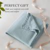 Madison Park Liquid Cotton Luxury Blanket Premium Soft Cozy 100% Ring Spun Cotton For Bed , Couch or Sofa, King, Sea Foam(Light Blue)