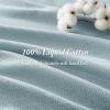 Madison Park Liquid Cotton Luxury Blanket Premium Soft Cozy 100% Ring Spun Cotton For Bed , Couch or Sofa, King, Sea Foam(Light Blue)