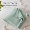 Madison Park Liquid Cotton Luxury Blanket Premium Soft Cozy 100% Ring Spun Cotton For Bed , Couch or Sofa, King, Sea Foam(Sea Foam)