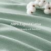 Madison Park Liquid Cotton Luxury Blanket Premium Soft Cozy 100% Ring Spun Cotton For Bed , Couch or Sofa, King, Sea Foam(Sea Foam)