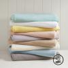 Madison Park Liquid Cotton Luxury Blanket Premium Soft Cozy 100% Ring Spun Cotton For Bed , Couch or Sofa, King, Sea Foam(Yellow)