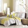 Madison Park Lola 100% Cotton Quilt Set-Casual Floral Channel Stitching Design All Season, Lightweight Coverlet Bedspread Bedding, Shams, Decorative Pillows, Full/Queen (90 in x 90 in), Purple 6 Piece(Lola Yellow)