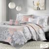 Madison Park Lola 100% Cotton Quilt Set-Casual Floral Channel Stitching Design All Season, Lightweight Coverlet Bedspread Bedding, Shams, Decorative Pillows, Full/Queen (90 in x 90 in), Purple 6 Piece(Lola Blush)
