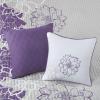 Madison Park Lola 100% Cotton Quilt Set-Casual Floral Channel Stitching Design All Season, Lightweight Coverlet Bedspread Bedding, Shams, Decorative Pillows, Full/Queen (90 in x 90 in), Purple 6 Piece(Lola Purple)