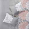 Madison Park Lola 100% Cotton Quilt Set-Casual Floral Channel Stitching Design All Season, Lightweight Coverlet Bedspread Bedding, Shams, Decorative Pillows, Full/Queen (90 in x 90 in), Purple 6 Piece(Lola Blush)