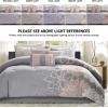 Madison Park Lola Sateen Cotton Comforter Set-Casual Medallion Floral Design All Season Down Alternative Bedding, Shams, Bedskirt, Decorative Pillows, Queen, Grey/Aqua 7 Piece(Taupe Grey/Peach)