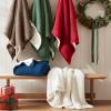 Madison Park Luxuriously Cozy Chenille Throw Blanket Waffle Weave Reversible Soft & Warm Sherpa Throw, Lightweight, Breathable Waffle Throw, Farmhouse Room Décor Summer Blanket, 50×60, Red(Red)
