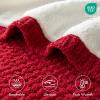 Madison Park Luxuriously Cozy Chenille Throw Blanket Waffle Weave Reversible Soft & Warm Sherpa Throw, Lightweight, Breathable Waffle Throw, Farmhouse Room Décor Summer Blanket, 50×60, Red(Red)