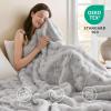 Madison Park Luxuriously Cozy Soft Long Faux Fur Throw Basketweave Blanket Reversible Soft & Snuggly Velvet Throw, Lightweight, Breathable Trendy Room Décor Summer Blanket, 50×60, Ivory(Light Grey)