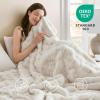 Madison Park Luxuriously Cozy Soft Long Faux Fur Throw Basketweave Blanket Reversible Soft & Snuggly Velvet Throw, Lightweight, Breathable Trendy Room Décor Summer Blanket, 50×60, Ivory(Ivory)