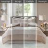 Madison Park Luxury Comforter Set-Traditional Jacquard Design All Season Down Alternative Bedding, Matching Bedskirt, Decorative Pillows, Queen(90″x90″), Ava, Pieced Taupe 7 Piece(Pieced Taupe)