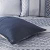 Madison Park Luxury Comforter Set-Traditional Jacquard Design All Season Down Alternative Bedding, Matching Bedskirt, Decorative Pillows, Queen(90″x90″), Ava, Pieced Taupe 7 Piece(Geometric Navy)