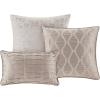 Madison Park Luxury Comforter Set-Traditional Jacquard Design All Season Down Alternative Bedding, Matching Bedskirt, Decorative Pillows, Queen(90″x90″), Ava, Pieced Taupe 7 Piece(Pieced Taupe)