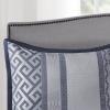 Madison Park Luxury Comforter Set-Traditional Jacquard Design All Season Down Alternative Bedding, Matching Bedskirt, Decorative Pillows, Queen(90″x90″), Ava, Pieced Taupe 7 Piece(Geometric Navy)