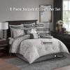 Madison Park Odette Cozy Comforter Set Jacquard Damask Medallion Design – Modern All Season, Down Alternative Bedding, Shams, Decorative Pillows, King(104 in x 92 in), Silver 8 Piece(Silver/Grey)