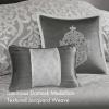 Madison Park Odette Cozy Comforter Set Jacquard Damask Medallion Design – Modern All Season, Down Alternative Bedding, Shams, Decorative Pillows, King(104 in x 92 in), Silver 8 Piece(Silver/Grey)