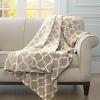 Madison Park Ogee Lightweight Throw Blanket Premium Microlight Design Spread, Oversize, Ultra Soft, Cozy Living Room Couch, Sofa, Bed, 60″x70″ Grey Plush Throw(Tan Plush Throw)
