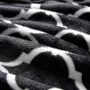 Madison Park Ogee Lightweight Throw Blanket Premium Microlight Design Spread, Oversize, Ultra Soft, Cozy Living Room Couch, Sofa, Bed, 60″x70″ Grey Plush Throw(Black Plush Throw)