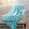 Madison Park Ogee Lightweight Throw Blanket Premium Microlight Design Spread, Oversize, Ultra Soft, Cozy Living Room Couch, Sofa, Bed, 60″x70″ Grey Plush Throw(Aqua Plush Throw)