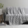 Madison Park Ogee Lightweight Throw Blanket Premium Microlight Design Spread, Oversize, Ultra Soft, Cozy Living Room Couch, Sofa, Bed, 60″x70″ Grey Plush Throw(Grey Plush Throw)