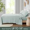 Madison Park Organic Cotton Sheet Soft & Breathable 300TC Cotton Sheets, Elastic Deep Pocket Sheet Set Fits Up to 18″ Mattress, All Seasons, Lightweight, 100% Cotton Bed Sheets, Queen Taupe 4 Piece(Aqua)
