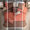 Madison Park Palisades Comforter Set Modern Faux Suede Pieced Stripe Design, All Season Down Alternative Cozy Bedding with Matching Shams, Decorative Pillows, King(104″x92″), Black 7 Piece(Coral 7pcs)