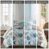 Madison Park Pebble Beach Cotton Duvet Set – Coastal, Starfish, Sealife Design, All Season, Breathable Comforter Cover Bedding, Matching Shams, Decorative Pillows, Coral Full/Queen(90″x90″) 6 Piece(Aqua)