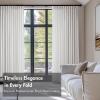 Madison Park Pinch Pleated Window Curtains, Soft Light Filtering Window Panel for Living Room Bedroom, Poly-Linen Blend Pinch Pleat Drapes with Hooks, 2 Pieces– 40”W x 90”L Emery Grey(White)