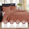Madison Park Quebec Queen Size Quilt Bedding Set – Ivory , Damask – 3 Piece Bedding Quilt Coverlets – Ultra Soft Microfiber Bed Quilts Quilted Coverlet(Clay Red)