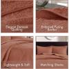 Madison Park Quebec Queen Size Quilt Bedding Set – Ivory , Damask – 3 Piece Bedding Quilt Coverlets – Ultra Soft Microfiber Bed Quilts Quilted Coverlet(Clay Red)