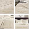 Madison Park Quebec Queen Size Quilt Bedding Set – Ivory , Damask – 3 Piece Bedding Quilt Coverlets – Ultra Soft Microfiber Bed Quilts Quilted Coverlet(Cream)