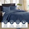 Madison Park Quebec Queen Size Quilt Bedding Set – Ivory , Damask – 3 Piece Bedding Quilt Coverlets – Ultra Soft Microfiber Bed Quilts Quilted Coverlet(Navy)